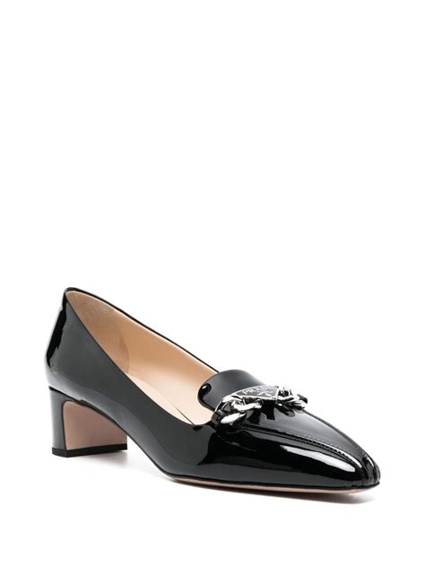 prada triangle heels|Prada leather pumps.